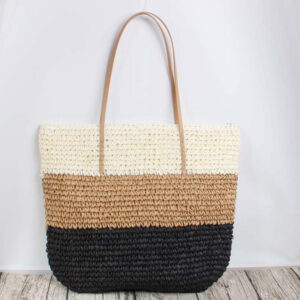 Fashion Color Contrast Women's Striped Models Straw Bag